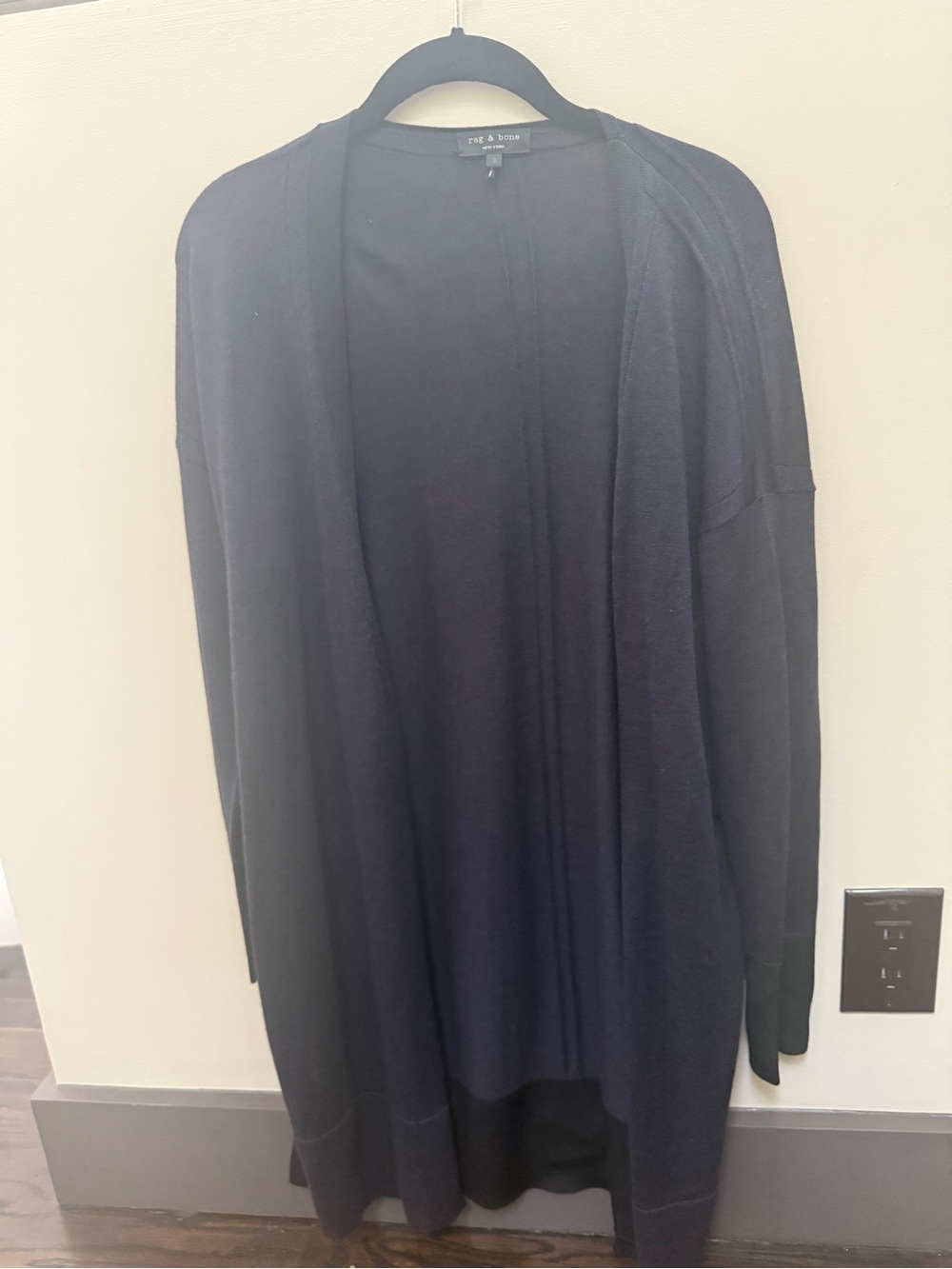 rag & bone Men's Navy Open Cardigan
